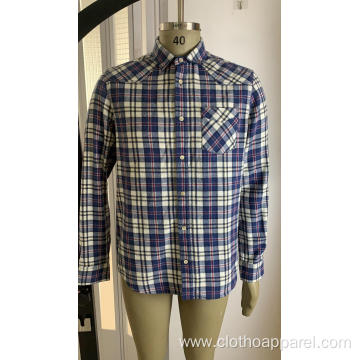 Men's Cotton One - Pocket Plaid Shirt